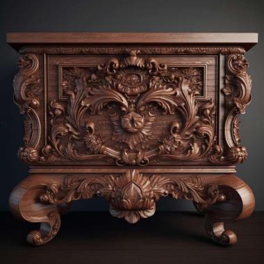 Patterns and decorations furniture 1 3d model